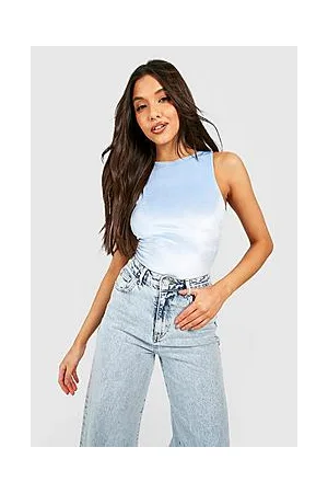Boohoo Racer Neck Velvet Bodysuit