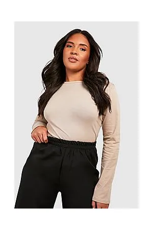 Boohoo Plus Basic Cotton Long Sleeve Top