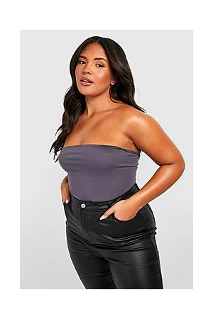 Boohoo Plus Basic Cotton Bandeau Bodysuit