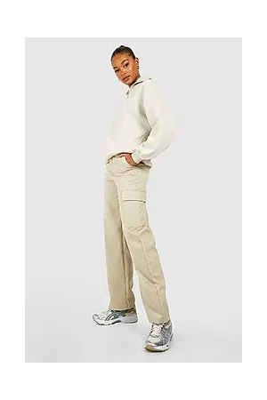 Boohoo Tall High Waisted Straight Leg Cargo Trousers