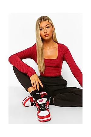 Boohoo Tall Rib Square Neck Bodysuit