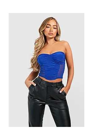 Boohoo Mesh Panelled Corset Top