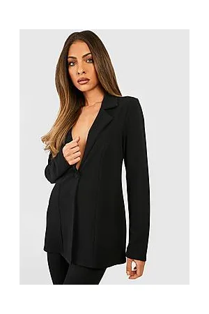 Boohoo Basic Jersey Single Button Fitted Blazer