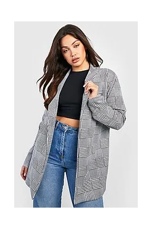 Boohoo Plus Check Relaxed Fit Blazer
