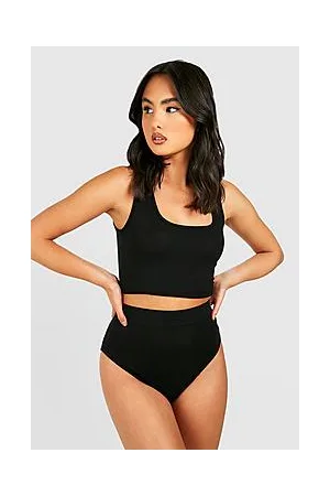 Boohoo Jersey Racer Vest & High Waist Brief Lounge Set