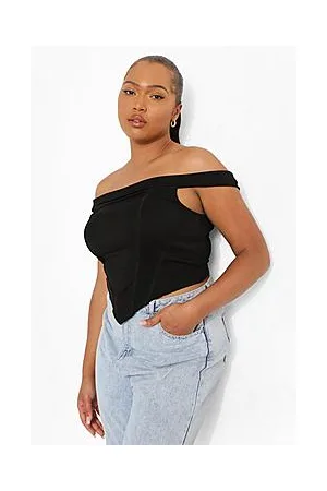 Boohoo Plus Bardot Dip Hem Corset
