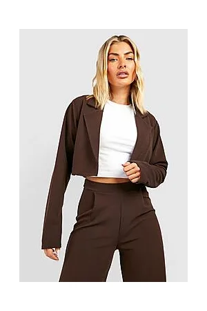 Boohoo Basic Jersey Boxy Cropped Blazer