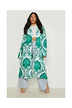 Boohoo Plus Printed Midi Kimono