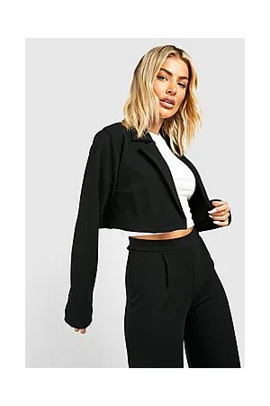 Boohoo Basic Jersey Boxy Cropped Blazer
