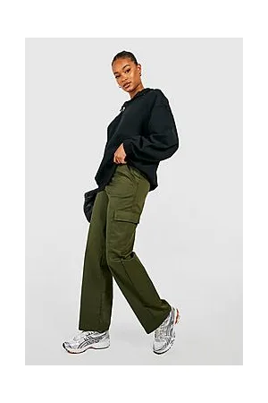 Boohoo Tall High Waisted Straight Leg Cargo Trousers