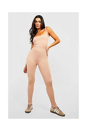 Boohoo Structured Contour Rib Split Hem Leggings