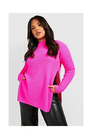 Boohoo Plus Side Split Moss Stitch Tunic Jumper