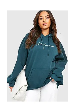 Boohoo Plus Embroidered Woman Script Hoodie