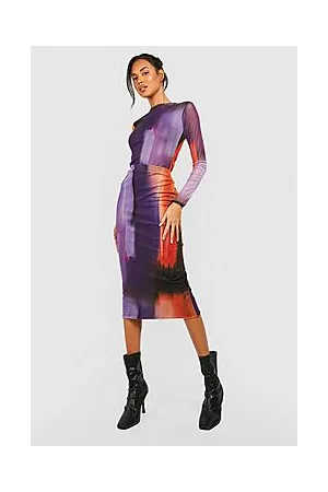 Boohoo Ombre Mesh Long Sleeve Top