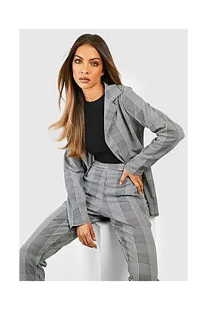 Boohoo Basic Jersey Dogtooth Blazer & Trouser Set