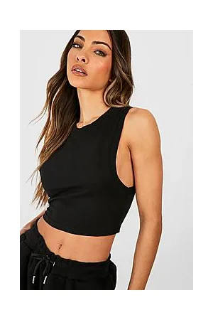Boohoo Basic Cotton Slim Fitting Cropped Tank Vest
