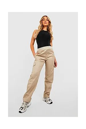 Boohoo Maternity High Waisted Straight Leg Cargo Trousers
