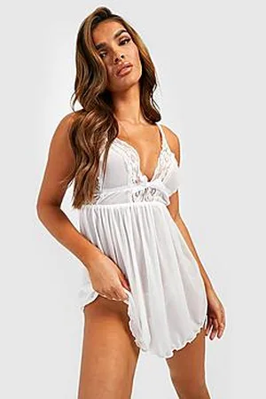 Boohoo Mesh and Lace Babydoll and String Set