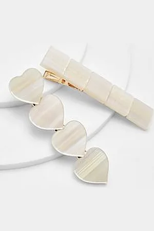 Boohoo 2 Pack Resin Heart Shape Hair Slide
