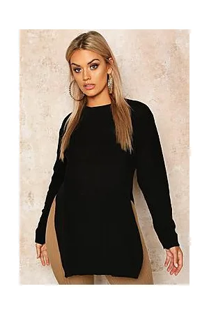 Boohoo Plus Side Split Moss Stitch Tunic Jumper