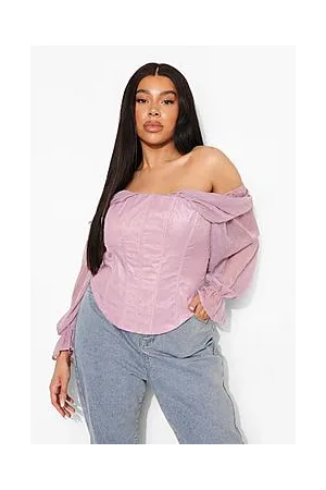 Boohoo Plus Dobby Balloon Sleeve Corset