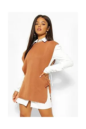 Boohoo Lace Up Side Sweater Vest