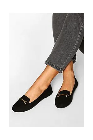 Boohoo Wide Fit Metal Trim Slipper Ballet Flats