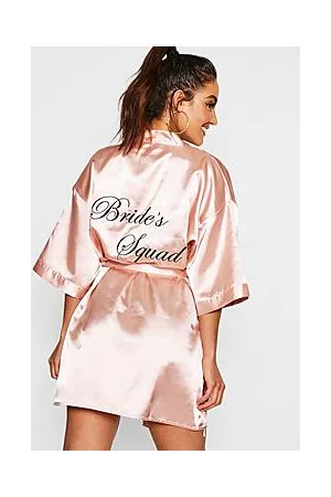 Boohoo Brides Squad Satin Robe