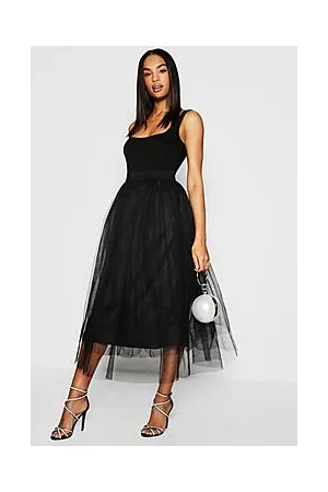 Boohoo Tall Boutique Tulle Mesh Midi Skirt