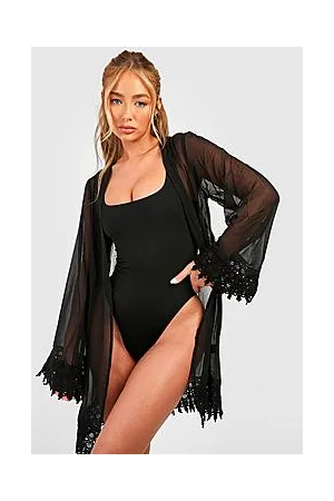 Boohoo Embroidered Edged Beach Kimono