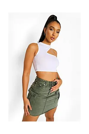 Boohoo Washed Pocket Denim Skirt