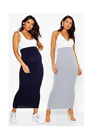 Boohoo Maternity 2 Pack Over The Bump Maxi Skirt