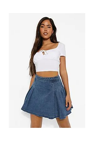 Boohoo Mini Denim Tennis Skirt