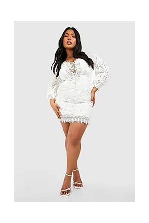 Boohoo Plus Boutique Off Shoulder Lace Sundress