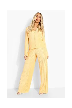 Boohoo Plisse Wide Leg Trousers