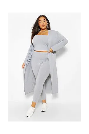 Boohoo Plus Legging & Cardigan 3 Piece Co-Ord Set