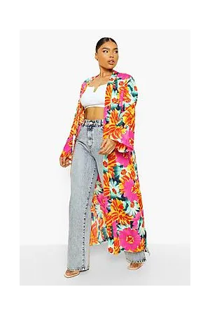 Boohoo Plus Floral Maxi Kimono