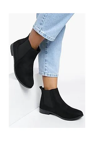 Boohoo Suedette Flat Chelsea Boots