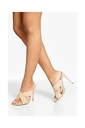 Boohoo Wide Fit Crossover Square Toe Mule