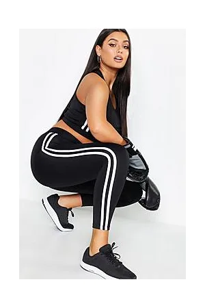 Boohoo Plus Activewear Side Stripe Running Gym Leggings
