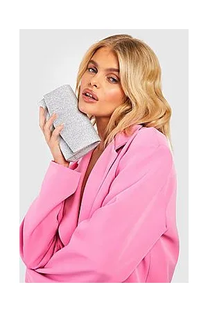 Boohoo Glitter Envelope Clutch Bag and Chain