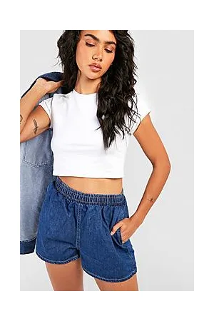 Boohoo Elasticated Waist Denim Shorts