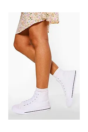 Boohoo Wide Fit High Top Canvas Trainers