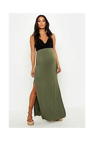 Boohoo Maternity Basic Jersey Split Maxi Skirt