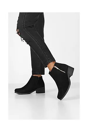 Boohoo Zip Side Block Heel Chelsea Boots