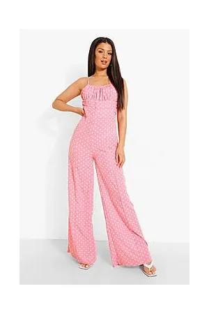 Boohoo Polka Dot Wide Leg Jumpsuit