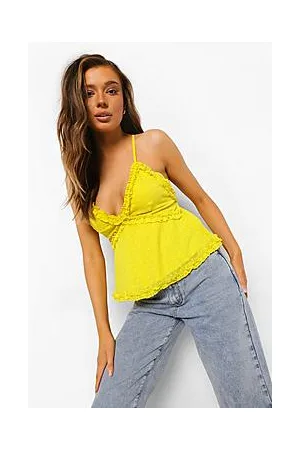 Boohoo Dobby Ruffle Cami Top
