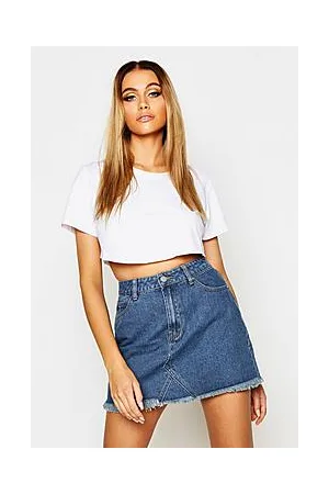 Boohoo High Waisted Micro Denim Mini Skirt