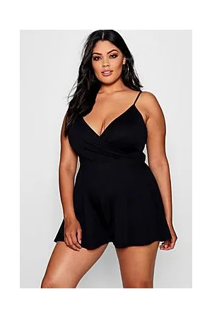 Boohoo Plus Wrap Front Flippy Playsuit