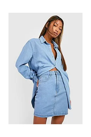Boohoo Basic Stretch Denim Skirt